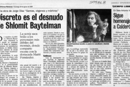 Discreto es el desnudo de Shlomit Baytelman  [artículo] M. S.