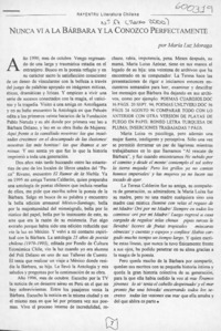 Nunca vi a la Bárbara y la conozco perfectamente  [artículo] María Luz Moraga