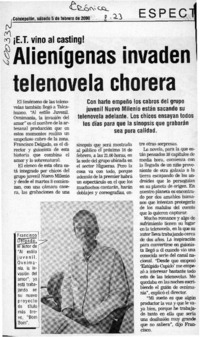 Alienígenas invaden telenovela chorera  [artículo]