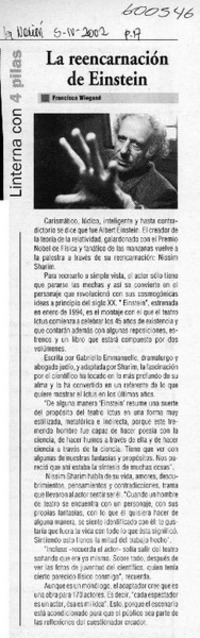 La reencarnación de Einstein  [artículo] Francisca Wiegand