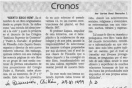 "Siento ergo sum"  [artículo] Carlos René Ibacache I.