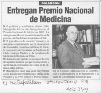 Entregan Premio Nacional de Medicina  [artículo]