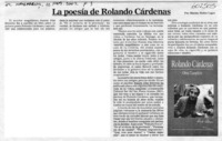La poesía de Rolando Cárdenas  [artículo] Marino Muñoz Lagos