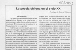 La poesía chilena en el siglo XX  [artículo] Edgardo Anzieta Villalobos