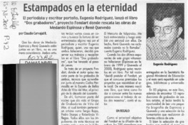 Estampados en la eternidad  [artículo] Claudia Carvajal R.
