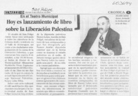 Hoy es lanzamiento de libro sobre la liberación palestina  [artículo]