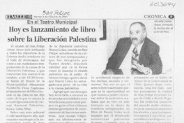 Hoy es lanzamiento de libro sobre la liberación palestina  [artículo]
