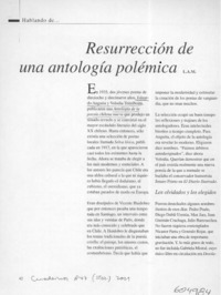 Resurrección de una antología polémica  [artículo] L. A. M.