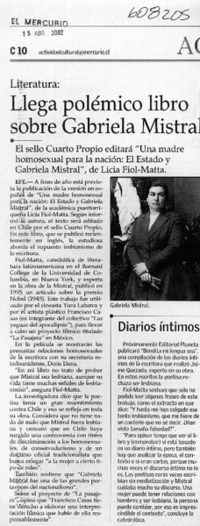 Llega polémico libro sobre Gabriela Mistral  [artículo]