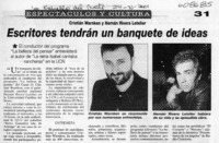 Escritores tendrán un banquete de ideas  [artículo]