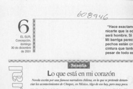 Lo que está en mi corazón  [artículo] Alfredo Barría M.