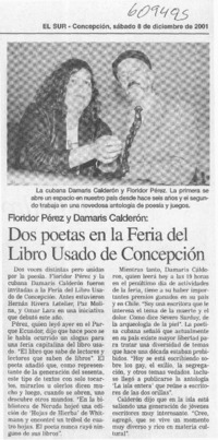 Dos poetas en la Feria del Libro Usado de Concepción  [artículo]