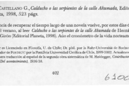 Calducho o las serpientes de la calle Ahumada  [artículo] Luis Andrés Figueroa
