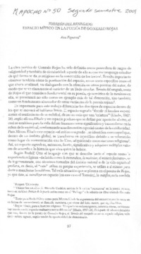 Torreón del Renegado: Espacio mítico en la poesía de Gonzalo Rojas