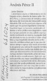 Andrés Pérez II  [artículo] Carlos Pérez Cortés
