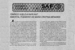 "Onírico vuelo a Rapa Nui" inmortal poemario de María Cristina Menares