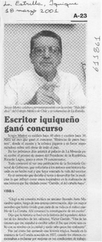 Escritor iquiqueño ganó concurso  [artículo]