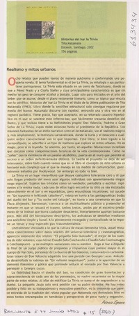 Realismo y mitos urbanos  [artículo] Patricia Espinosa