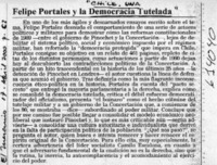 Felipe Portales y la democracia tutelada  [artículo]