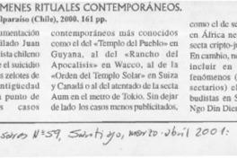 Sectas y crímenes rituales contemporáneos  [artículo]