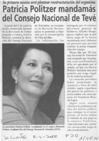 Patricia Politzer mandamás del Consejo Nacional de Tevé  [artículo]