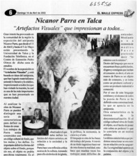 Nicanor Parra en Talca "Artefactos visuales" que impresionan a todos  [artículo]