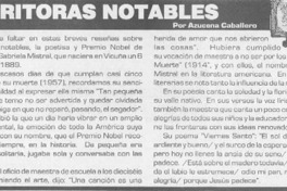 Escritoras notables  [artículo] Azucena Caballero