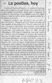 La poetisa, hoy  [artículo]