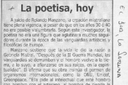 La poetisa, hoy  [artículo]