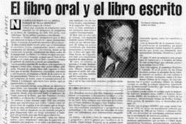 El libro oral y el libro escrito  [artículo]
