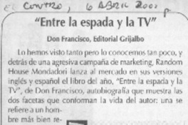 "Entre la espada y la TV"  [artículo]