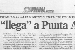 Parra "llega" a Punta Arenas  [artículo]