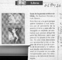Guía de la poesía erótica en Chile  [artículo]