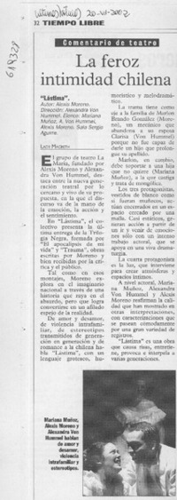 La feroz intimidad chilena  [artículo] Lady Macbeth