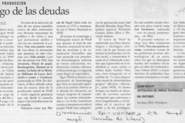 El pago de las deudas  [artículo] Mario Valdovinos