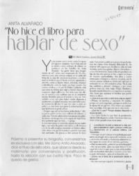 "No hice el libro para hablar de sexo"  [artículo] Inés María Cardone <y> Loreto Novoa M.