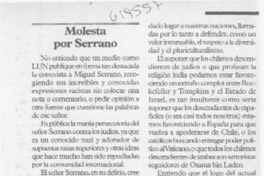 Molesta por Serrano  [artículo] Rebeca Chamudes Urzúa