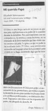 Mi querido papá  [artículo] Jorge Palacios C.