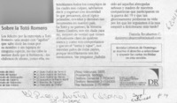 Sobre la Totó Romero  [artículo] Daniela Recabarren C.