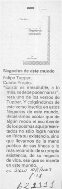 Negocios de este mundo  [artículo]