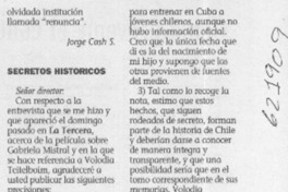 Secretos histórico  [artículo] Eduardo Labarca