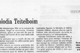 Roban casa de Volodia Teitelboim  [artículo]