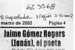 Jaime Gómez Rogers (Jonás), el poeta