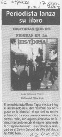 Periodista lanza su libro  [artículo]