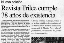 Revista Trilce cumple 38 años de existencia
