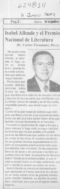 Isabel Allende y el Premio Nacional de Literatura