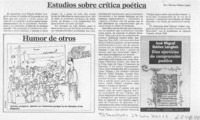 Estudios sobre crítica poética