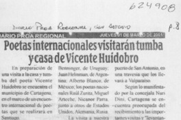 Poetas internacionales visitarán tumba y casa de Vicente Huidobro
