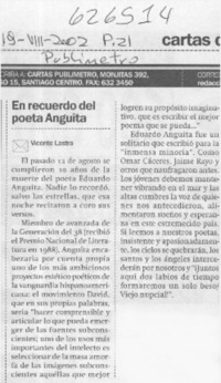 El recuerdo del poeta Anguita  [artículo] Vicente Lastra