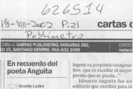 El recuerdo del poeta Anguita  [artículo] Vicente Lastra
